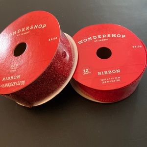 🆕 WONDERSHOP Craft Ribbon - Red Sparkle & Velvet - Christmas Holiday Valentines
